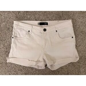 Kut from the Kloth White Raw Hem Denim Shorts Womens Size 4